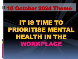 World Mental Health Day - 2024 celebration | PPTX