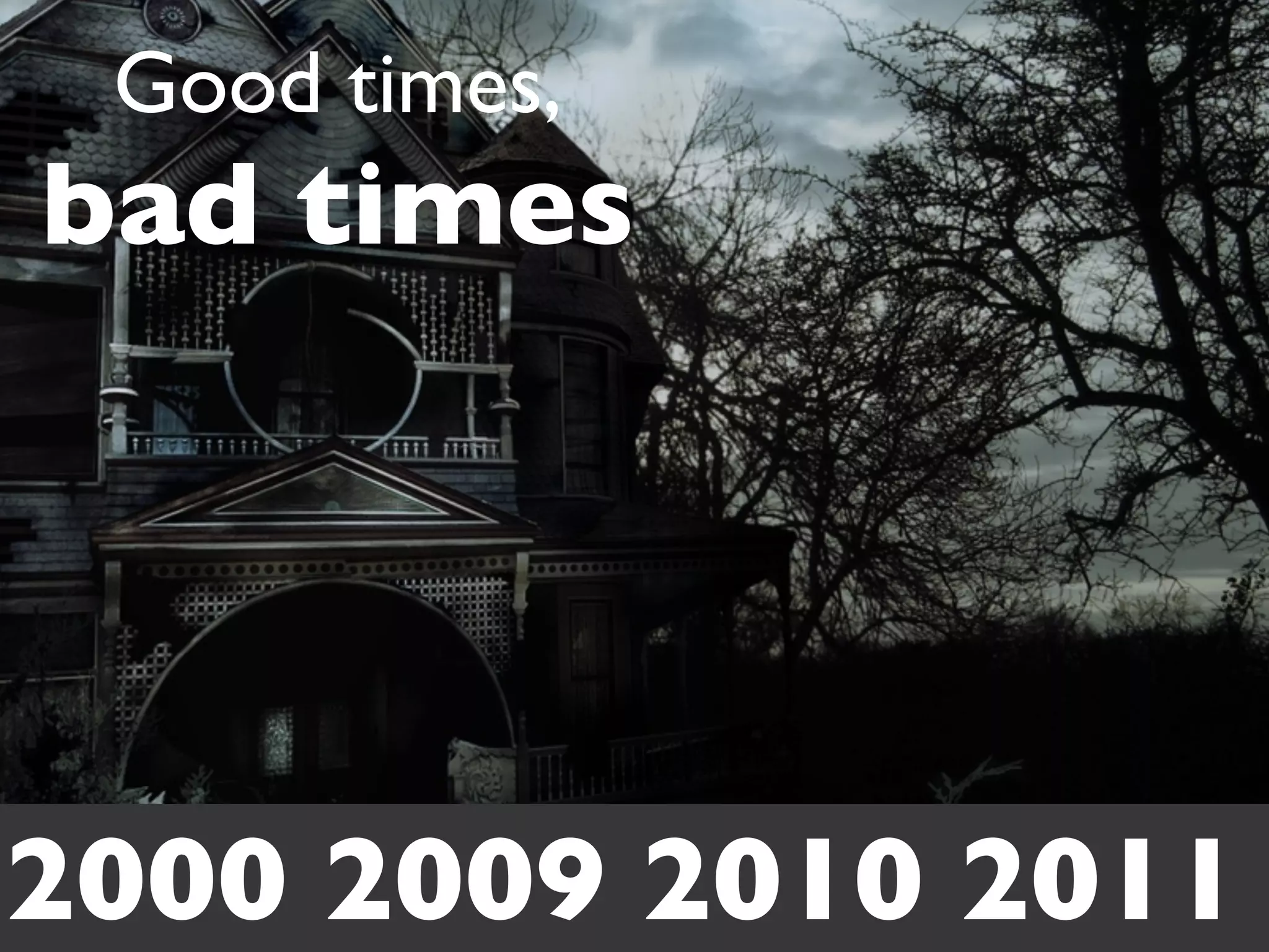 Good times,
bad times




2000 2009 2010 2011
 