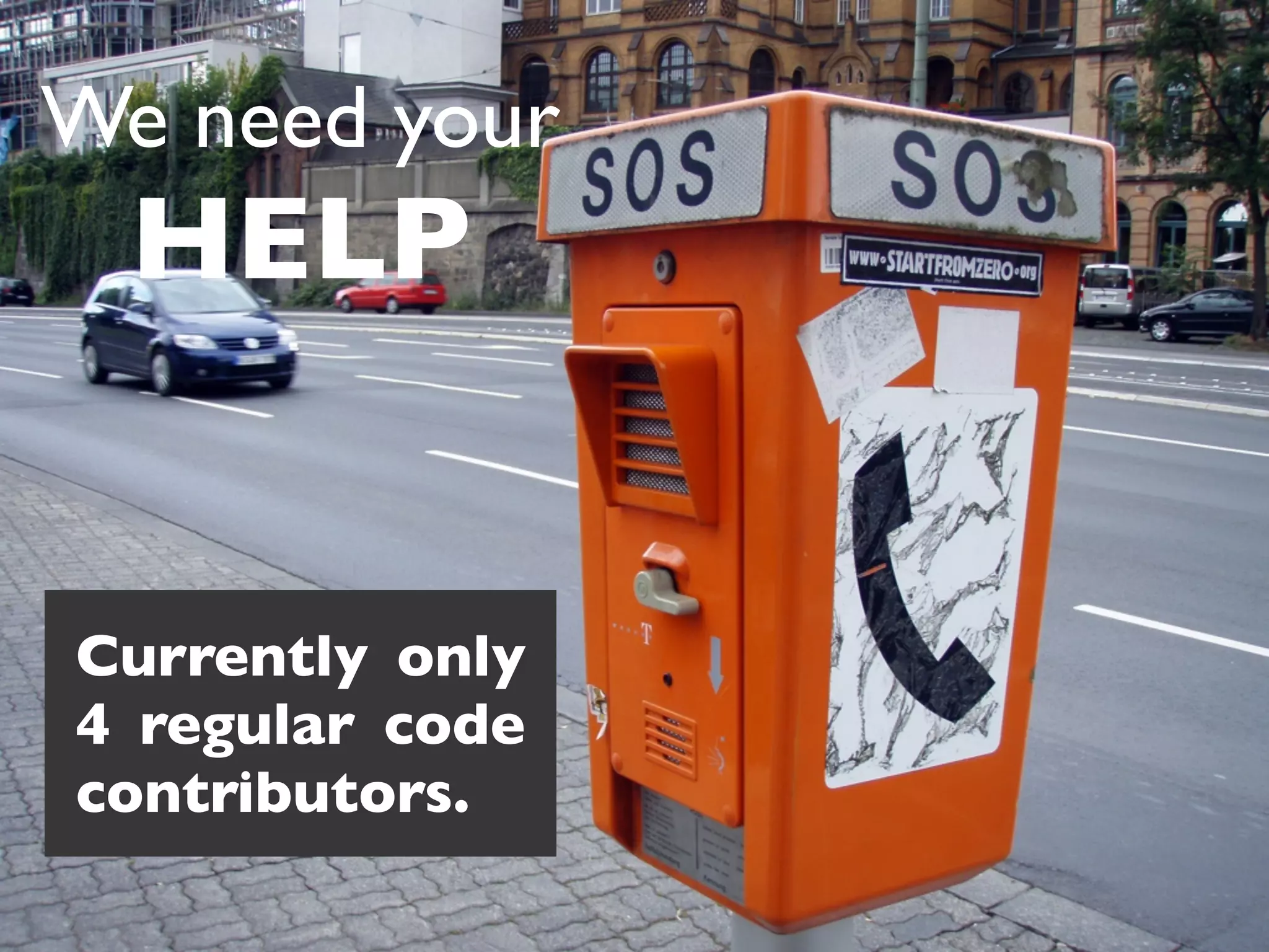 We need your
  HELP


Currently only
4 regular code
contributors.
 