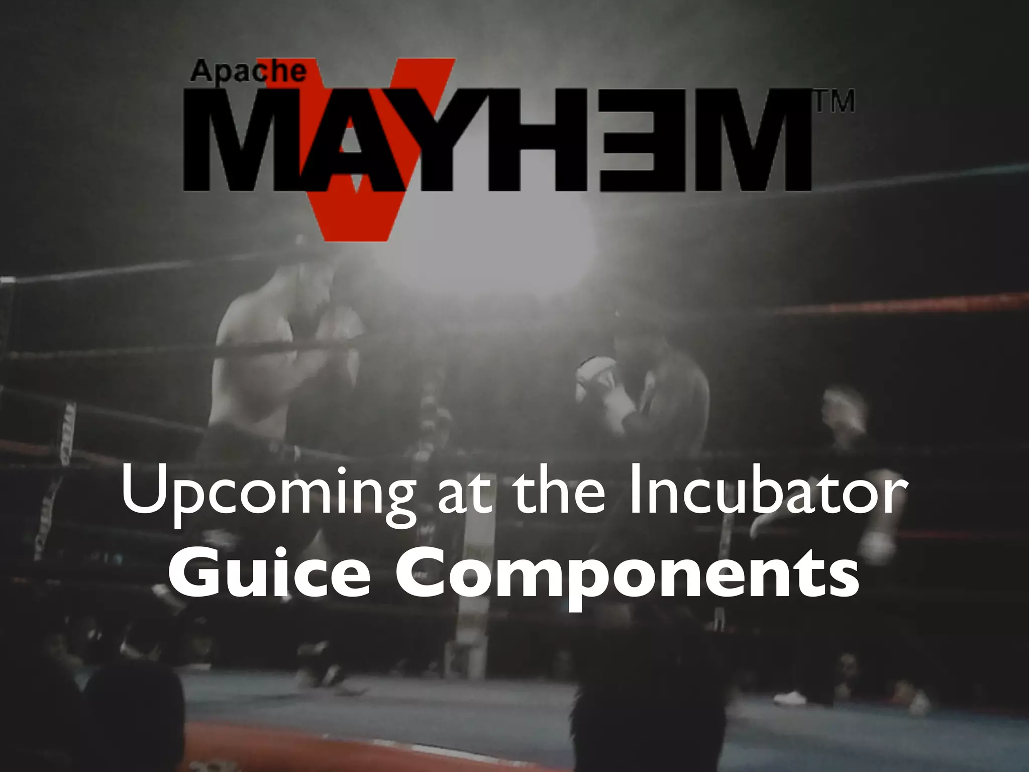 Upcoming at the Incubator
 Guice Components
 