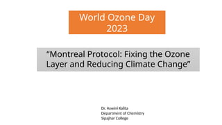 World Ozone Day 2023 and discussion on its theme | PPTX