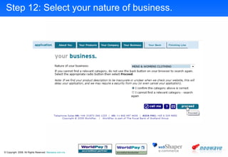 Step 12: Select your nature of business. 