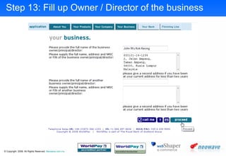 Step 13: Fill up Owner / Director of the business 