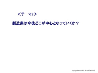 Copyright © K Consulting All Rights Reserved.
＜テーマ2＞
製造業は今後どこが中心となっていくか？
 