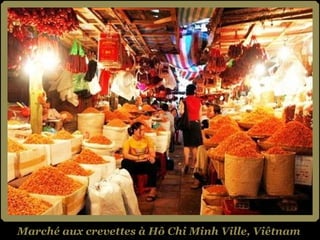 Marché aux crevettes à Hô Chi Minh Ville, Viêtnam 
