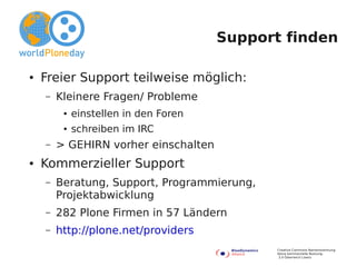 Plone - Community, Entwicklung, Support