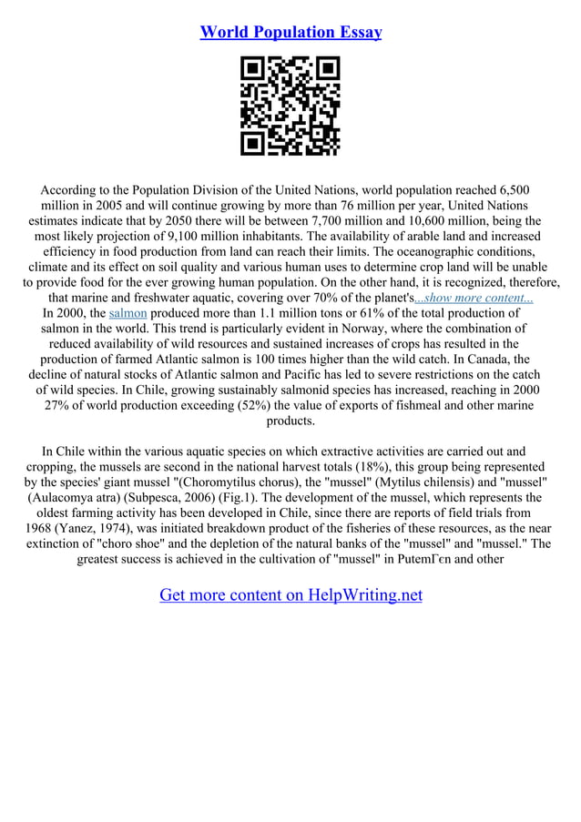 World Population Essay | PDF