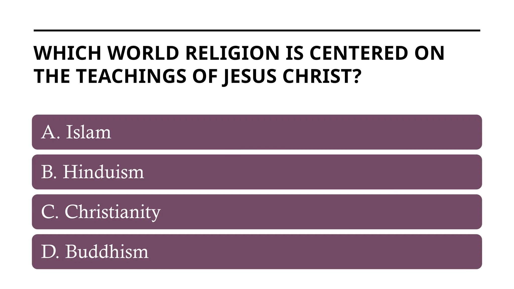 World Religions Quiz Challenge (World Religion) | PPTX