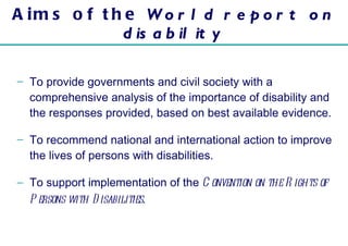 WORLD REPORT ON DISABILITY visual data 7