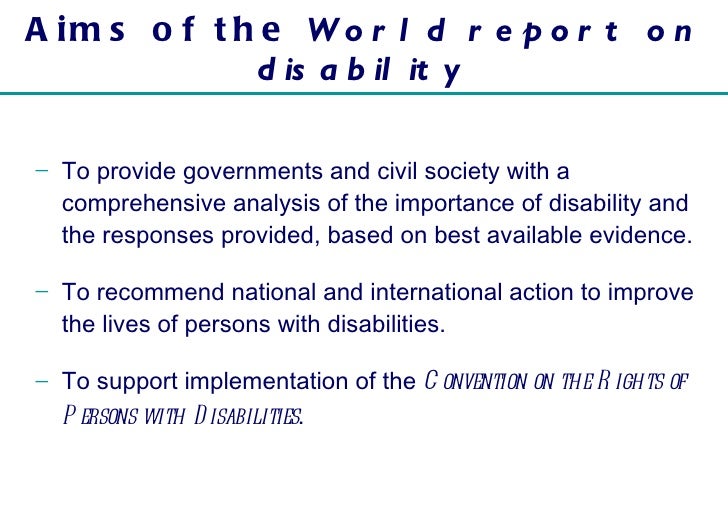World report on disability