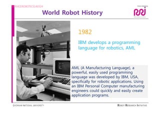 World Robot History. The Olivetti _SIGMA_ a Cartesiancoordinate. first ...