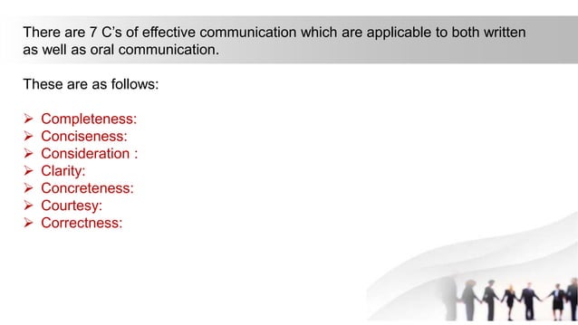 7c's of effective communication | PPT image.