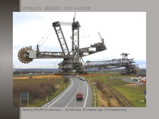 WORLD'S   BIGGEST   EXCAVATOR  Built by KRUPP of Germany.....45,500 tons..95 meters high..215 meters long 