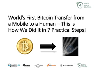 World’s First Bitcoin Transfer from
a Mobile to a Human – This is
How We Did It in 7 Practical Steps!
 
