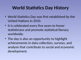 WORLD STATISTICS DAY 2025.pptx ppt on statistics importance | PPTX