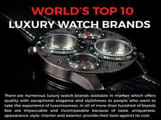 World’s top 10 luxury watch brands