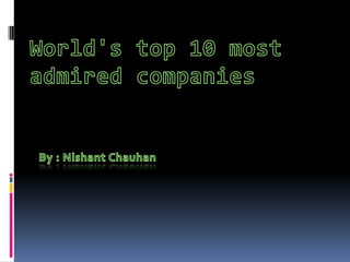 World's top 10 most admired companies By : Nishant Chauhan  