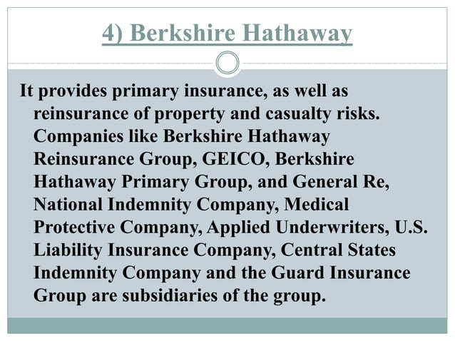A Group Owned Insurance Company That Is Formed World's top 5 insurance companies | PPT