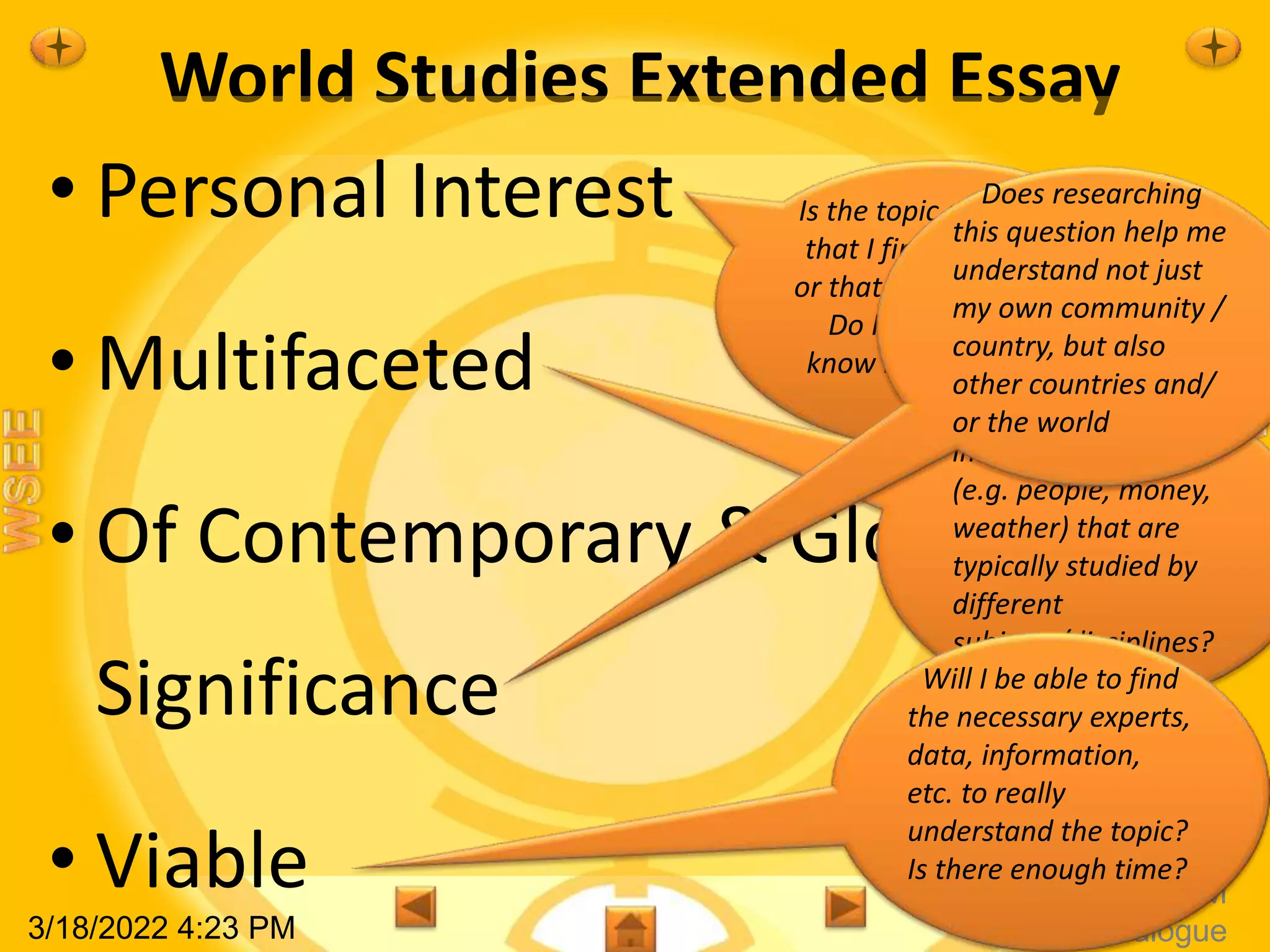 World studies extended essay introduction 2 | PPTX