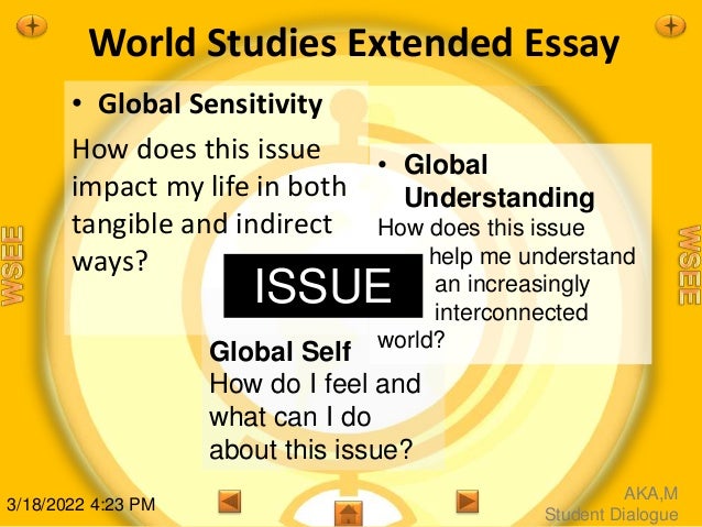 world studies extended essay categories