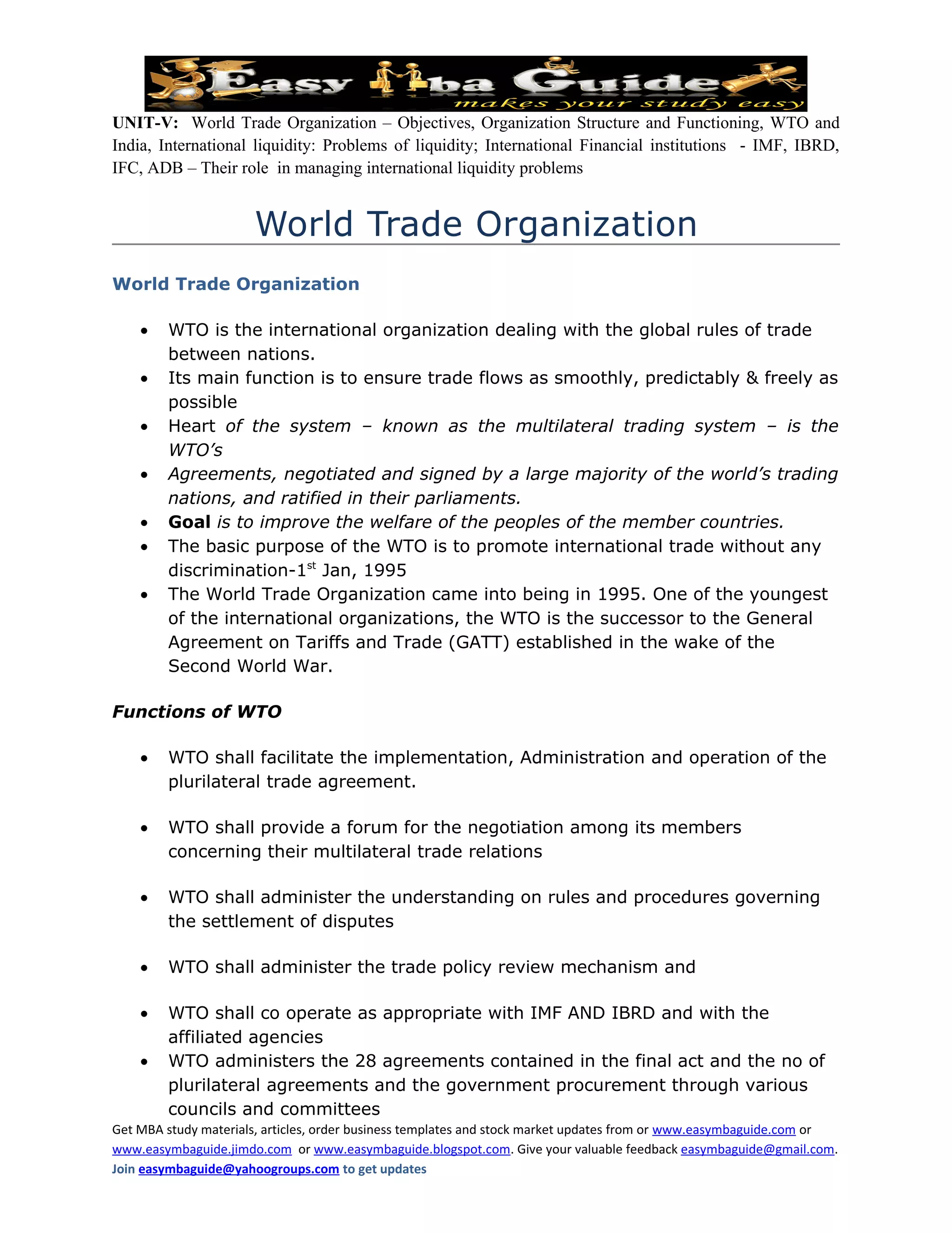 Wto Committees World Trade Organisation | DOC