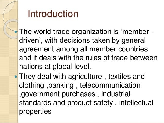 an introduction to the history of the world trade organizator wto 2 the world trade organization came into being in 1995 one of the youngest of the international organizations, the wto is the successor to the general agreement on tariffs. an introduction to the history of the world trade organizator wto 2 the world trade organization came into being in 1995 one of the youngest of the international organizations, the wto is the successor to the general agreement on tariffs.