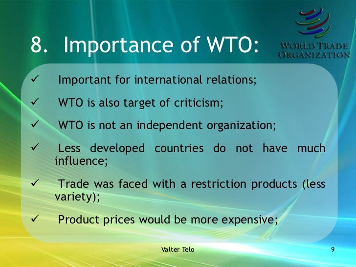 the importance of the wto Russia’s accession to the wto: major commitments, possible implications v foreword on december 16th, 2011, the eight ministerial conference of the wto (which is the. the importance of the wto Russia’s accession to the wto: major commitments, possible implications v foreword on december 16th, 2011, the eight ministerial conference of the wto (which is the.