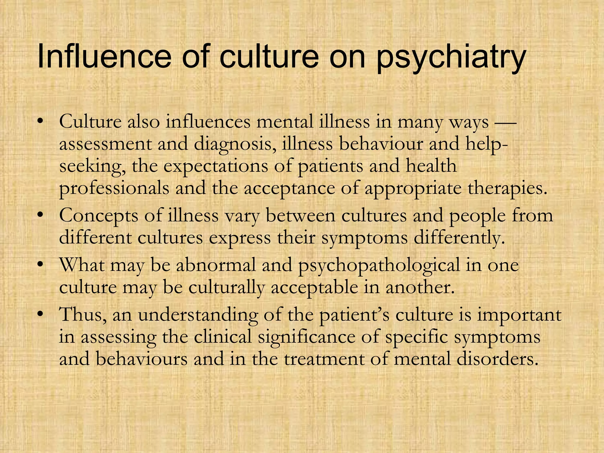 World View of Disorders and Culture Bound Syndromes | PPT | Sexual ...