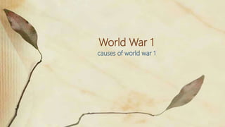 World War 1
causes of world war 1
 