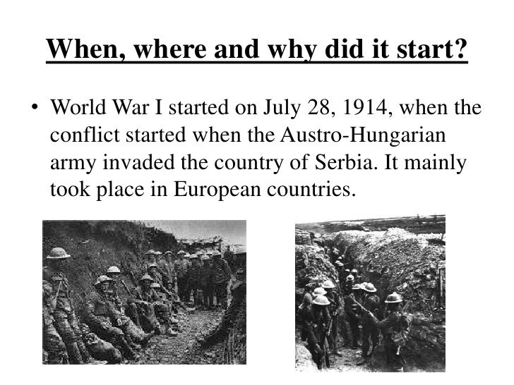 When did WWI begin?
