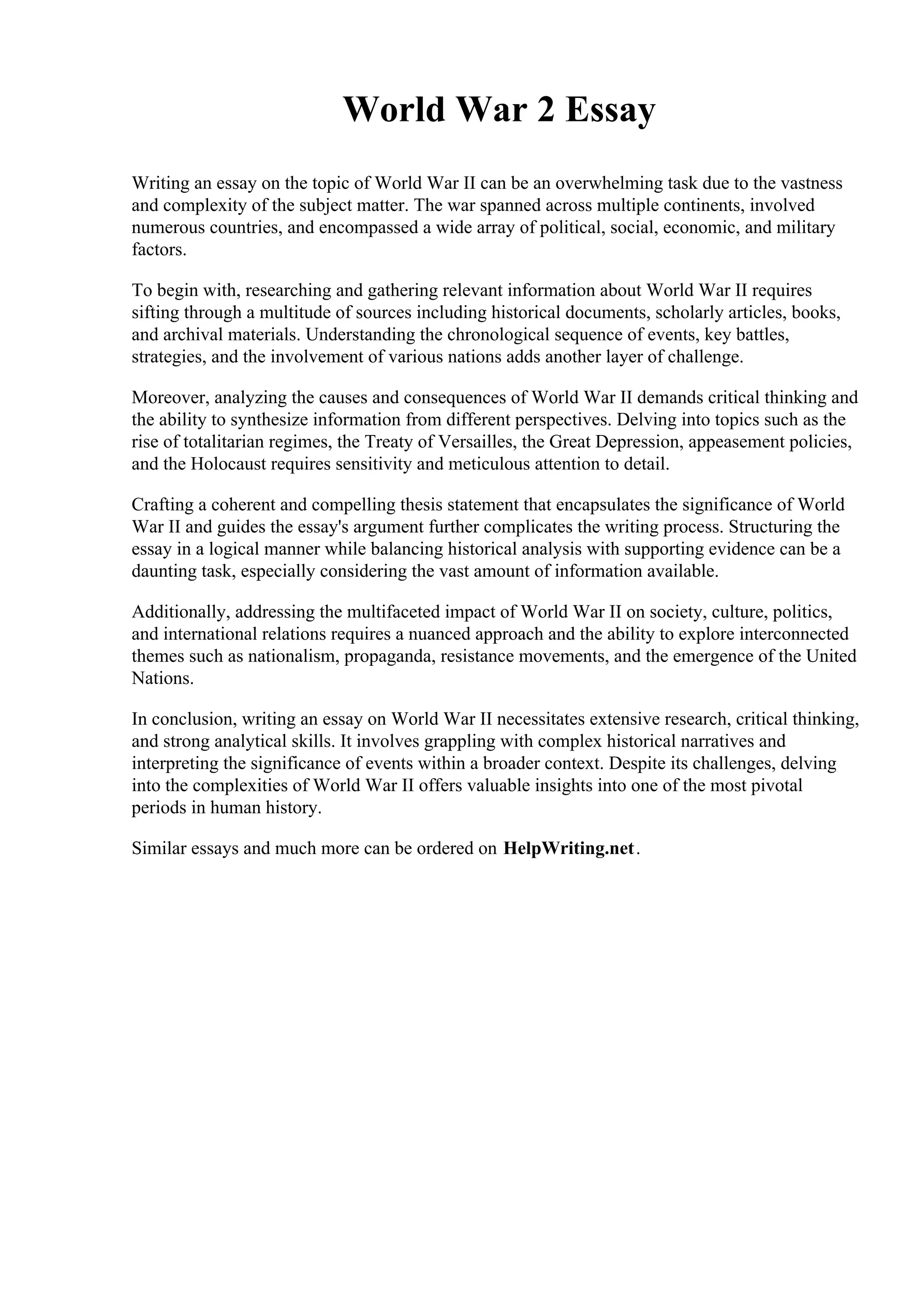 World War 2 Essay pdf world-war-2-essay-pdf