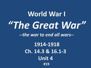 World war i 1 | PPTX