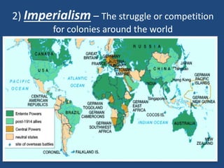 2) Imperialism – The struggle or competition 
for colonies around the world 
 
