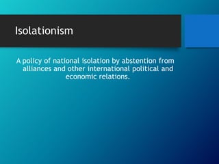 Isolation Politics World War I Power Point | PPTX