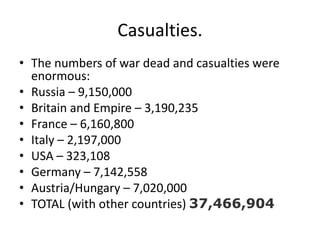 Wwi Statistics World war i | PPTX