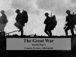 1
The Great War
World War I
Causes, Events, Aftermath
 