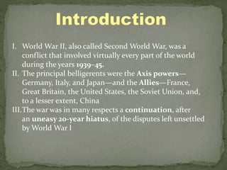 WORLD WAR TWO CAUSES AND EFFECTS..WHAT WE LOST WHAT WE FOUND | PDF