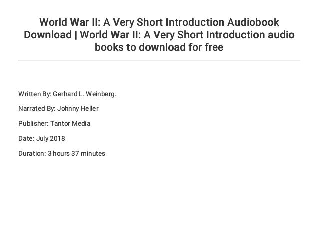 World War Ii A Very Short Introduction Audiobook Download - 