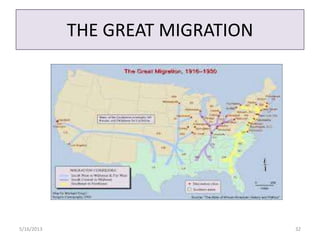 THE GREAT MIGRATION
5/16/2013 32
 