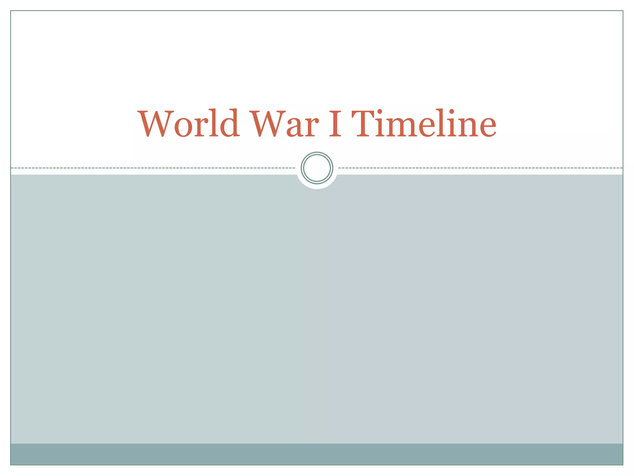 World war i timeline | PPTX