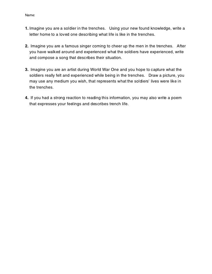 World war one poem essay