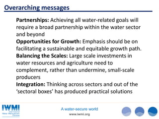 Water and the Sustainable Development Goals (SDGs)