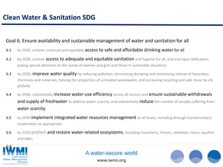 Water and the Sustainable Development Goals (SDGs)
