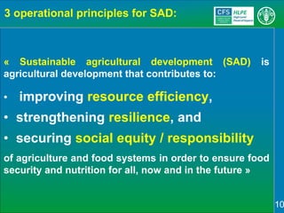 Sustainable Agricultural Development for Food Security and Nutrition: What Roles for Livestock? A report by the CFS High Level Panel of Experts on Food Security and Nutrition