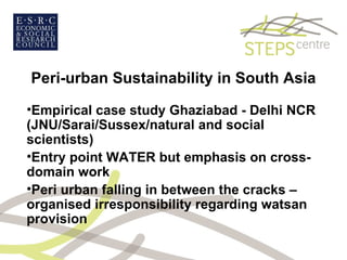 Peri-urban Sustainability in South Asia ,[object Object],[object Object],[object Object]