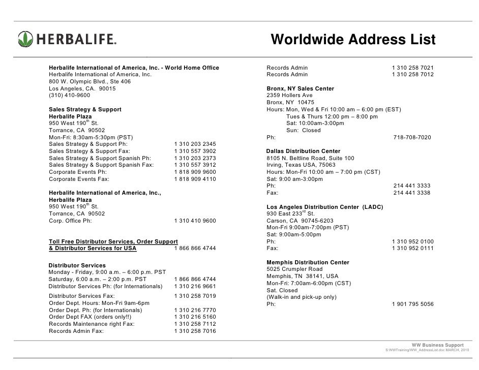 Herbalife All Products List