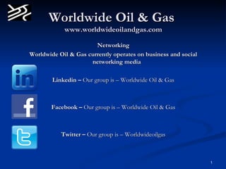 Worldwide Oil & Gas  www.worldwideoilandgas.com ,[object Object],[object Object],[object Object],[object Object],[object Object]