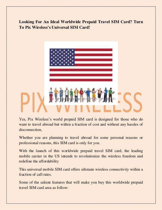 Go Global Without Travel With Worldwide Prepaid Travel Sim Card