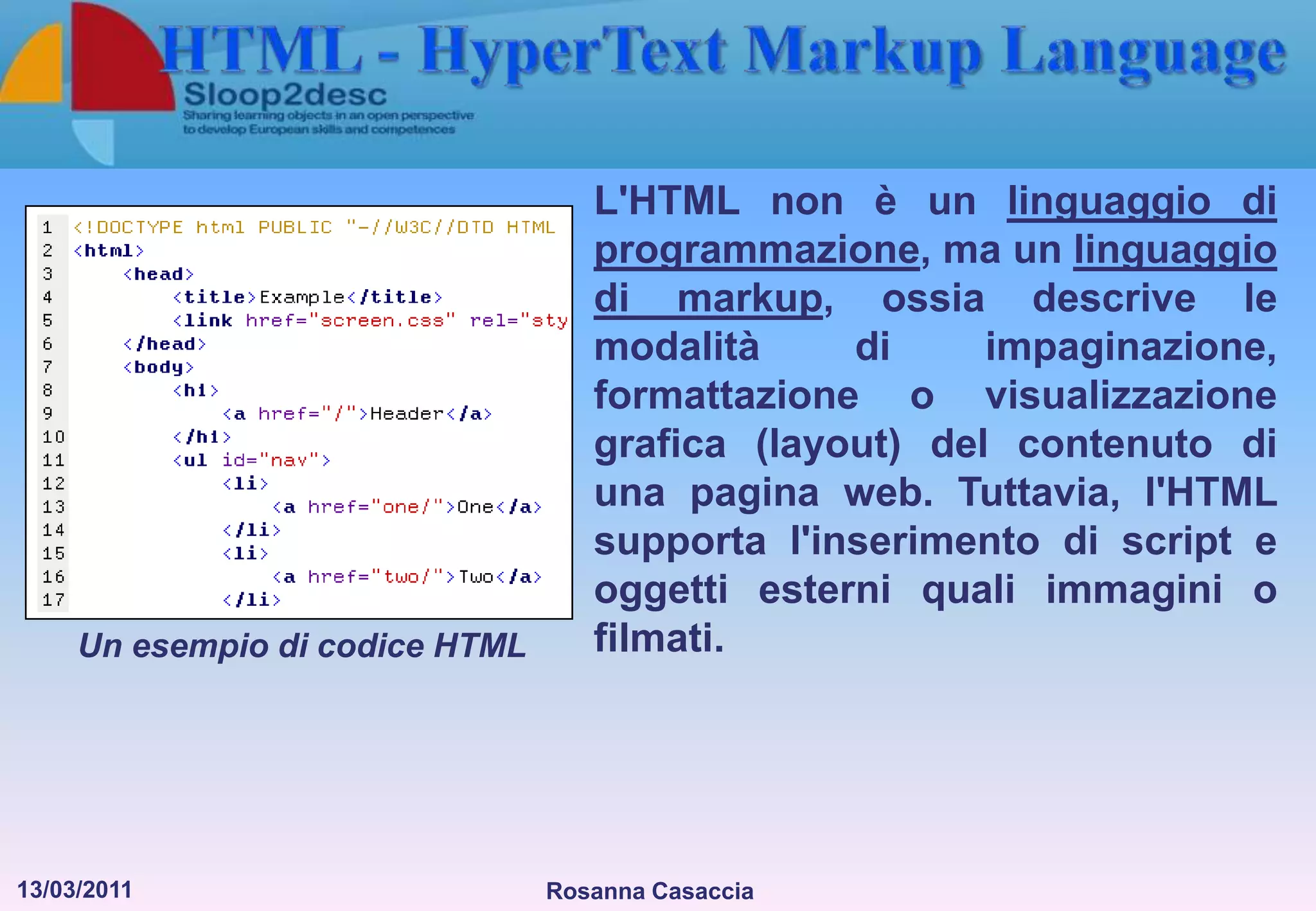  I computer connessi in rete si distinguono in:-	Server, elaboratori potenti che mettono a disposizione di 	altri computer (client) le loro risorse hardware e 	software o servizi di vario genere-	Client, computer dotati di software che consente loro di 	connettersi al server per utilizzarne le risorse