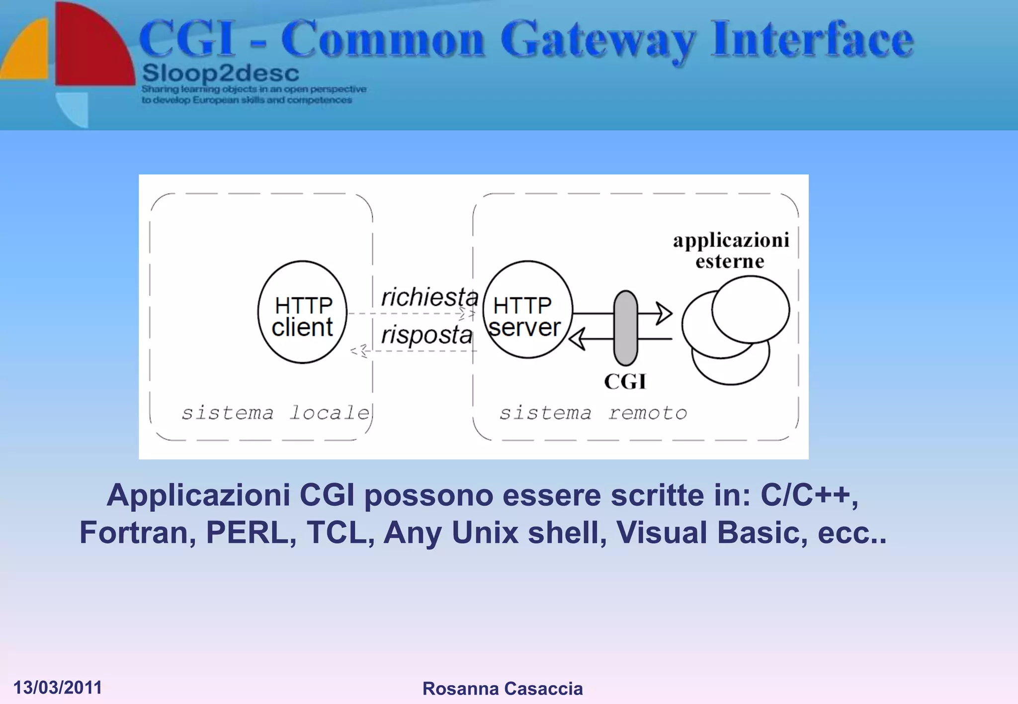  es. Internet Explorer, Mozilla,  Netscape, Opera, Flock, ecc...Nel client viene caricata la parte client di istruzioni affinchè l'elaboratore possa connettersi a Internet, navigare, eseguire download.
